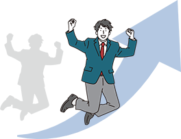 合格への階段を昇るイラスト
