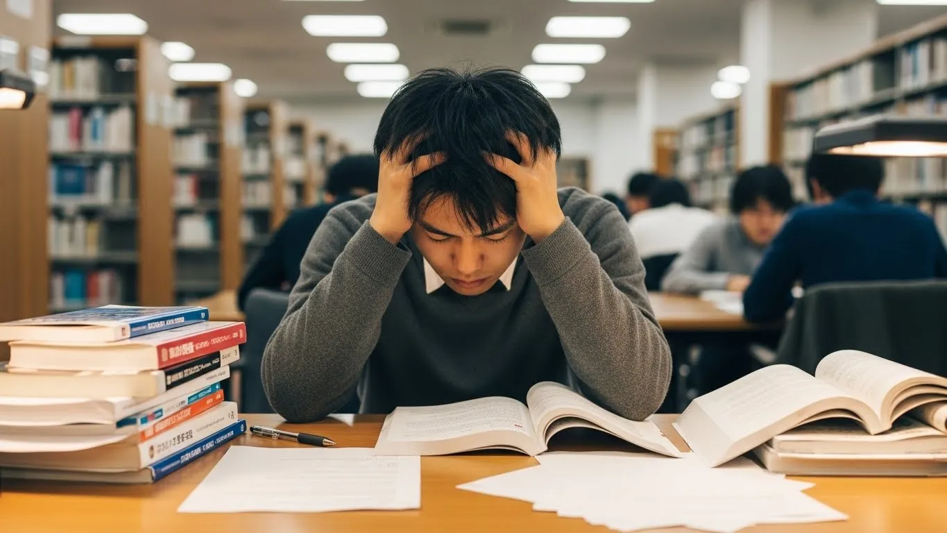 面接・論文の不安を抱え追い込まれる
